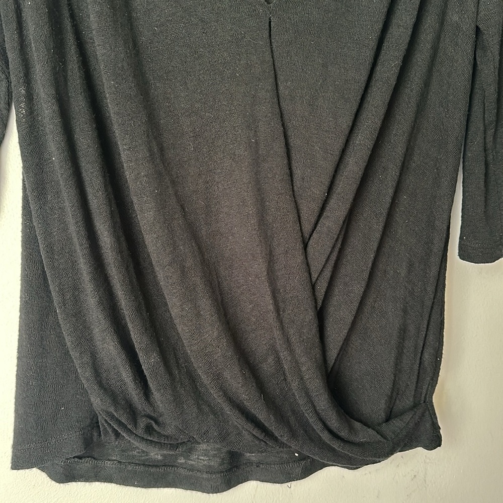 Bobeau Wrap Top Womens size M Black Deep V-Neck size M - Picture 3 of 8